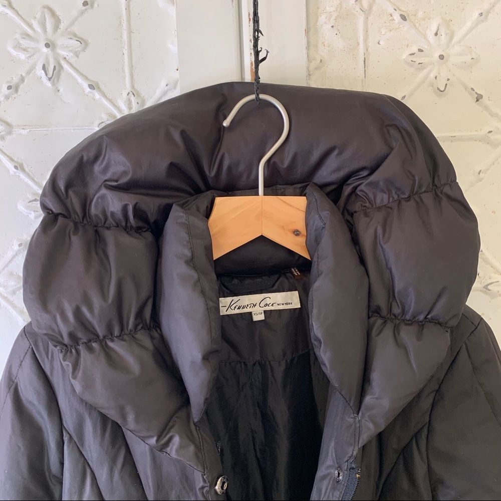 Kenneth Cole Black Down Puffer Coat - Picture 3 of 14